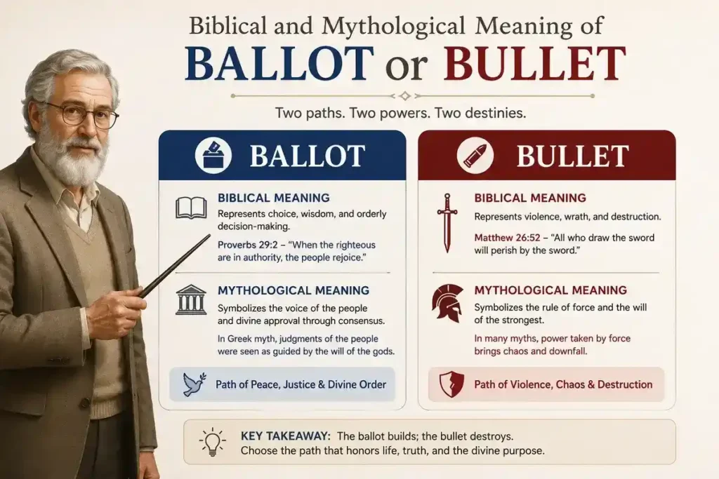 Biblical and Mythological Meaning of Ballot or Bullet