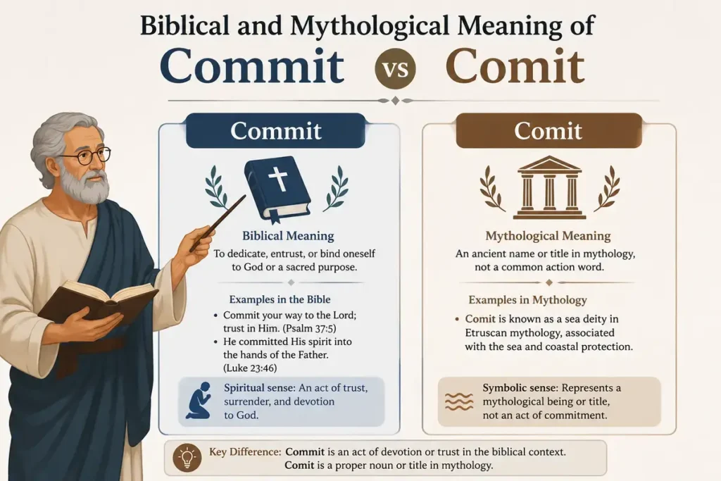 Biblical and Mythological Meaning of Commit vs Comit