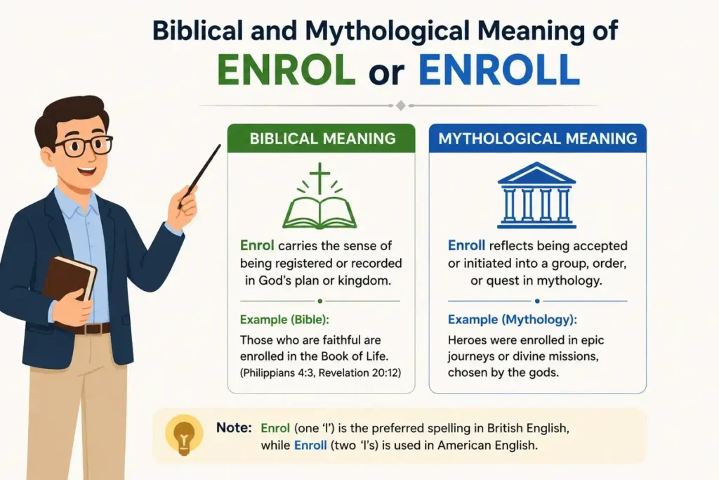 Biblical and Mythological Meaning of Enrol or Enroll