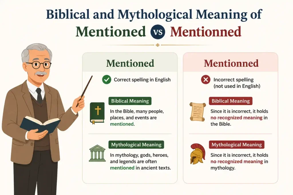 Biblical and Mythological Meaning of Mentioned vs Mentionned
