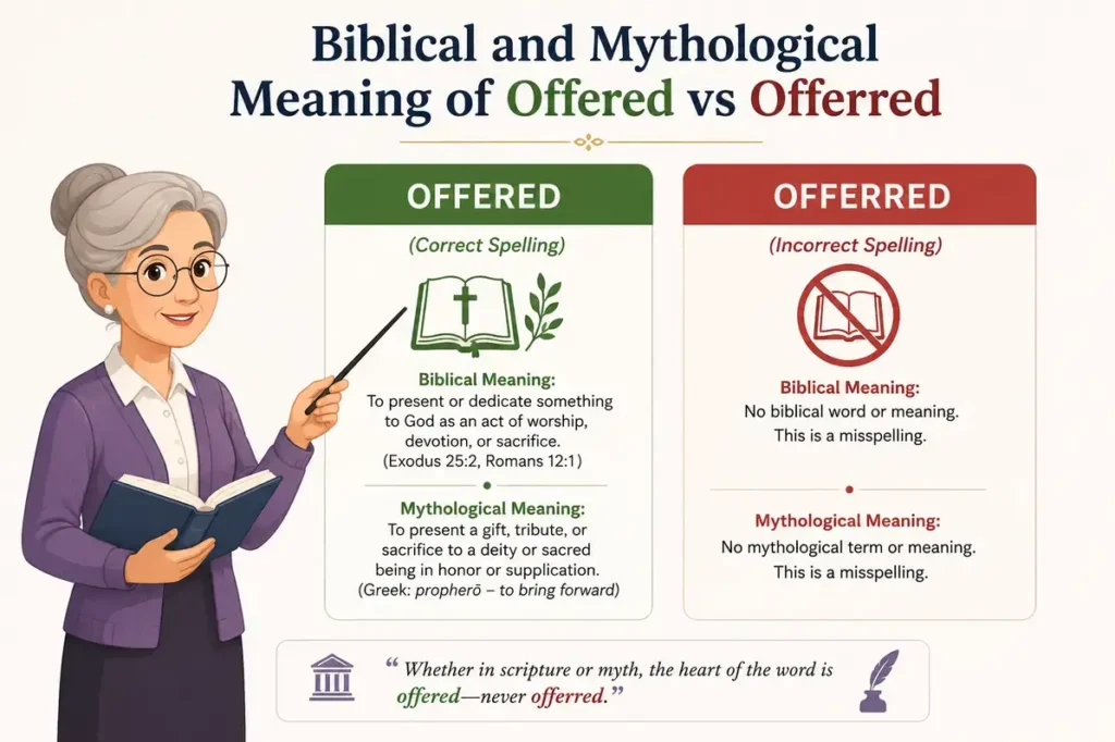 Biblical and Mythological Meaning of Offered vs Offerred