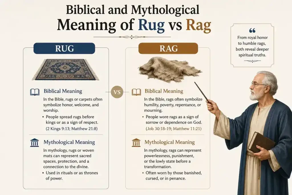 Biblical and Mythological Meaning of Rug vs Rag