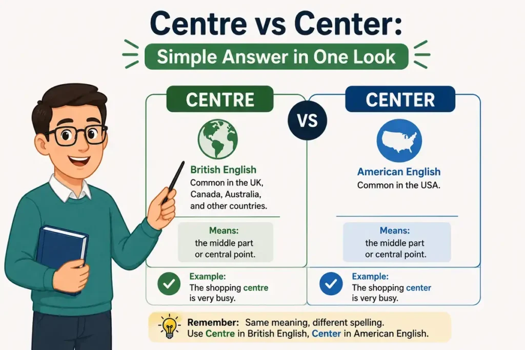 Centre vs Center: Simple Answer in One Look