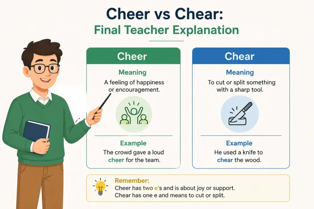 Cheer vs Chear: Final Teacher Explanation