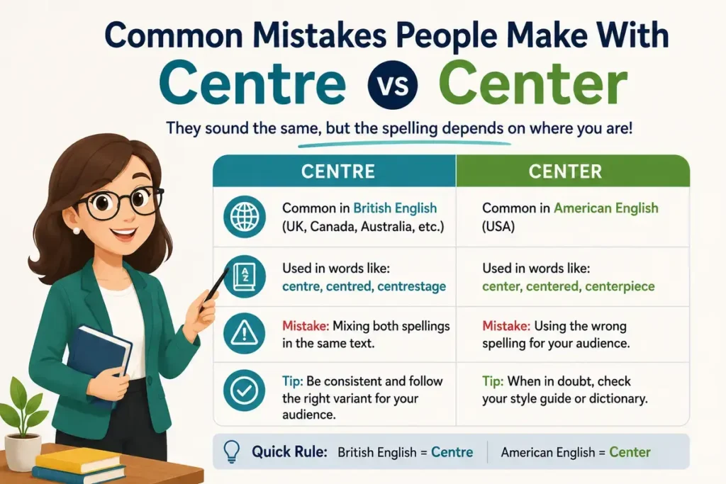 Common Mistakes People Make With Centre vs Center