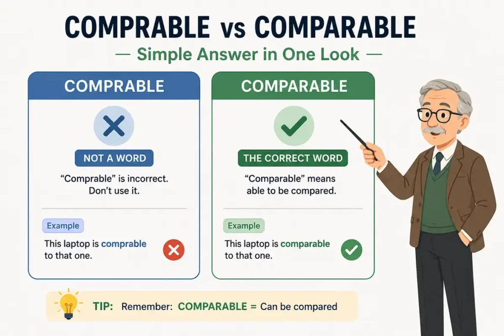 Comprable vs Comparable: Simple Answer in One Look