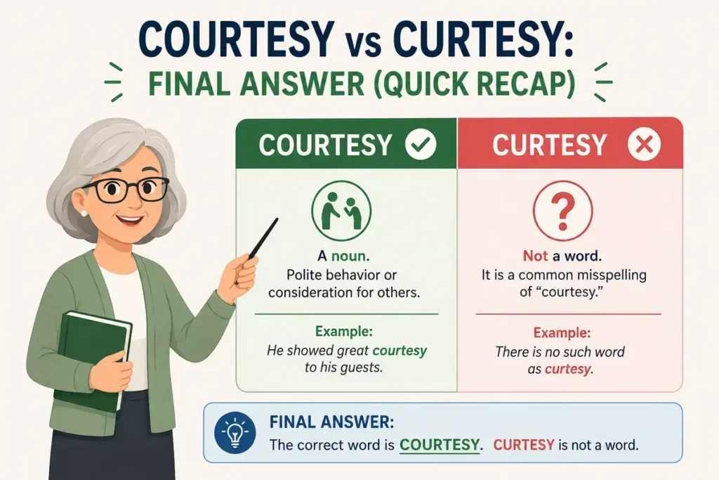 Courtesy vs Curtesy: Final Answer (Quick Recap)