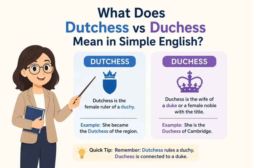 What Does Dutchess vs Duchess Mean in Simple English?