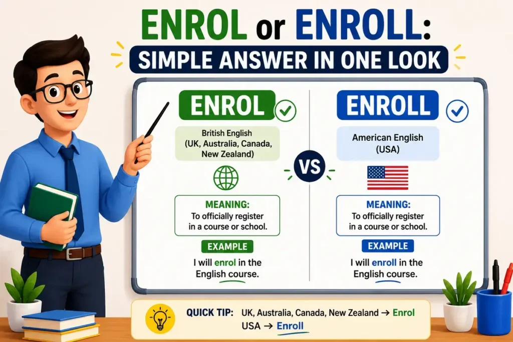 Enrol or Enroll: Simple Answer in One Look