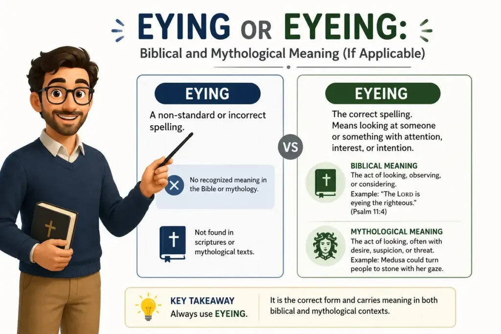 Eying or Eyeing: Biblical and Mythological Meaning (If Applicable)