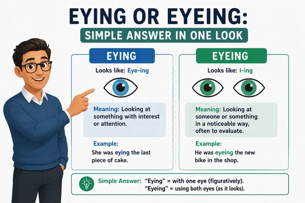 Eying or Eyeing: Simple Answer in One Look