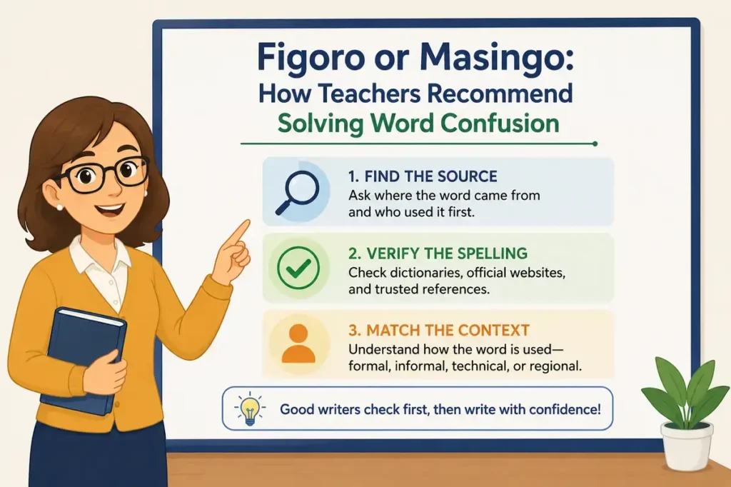 Figoro or Masingo: How Teachers Recommend Solving Word Confusion