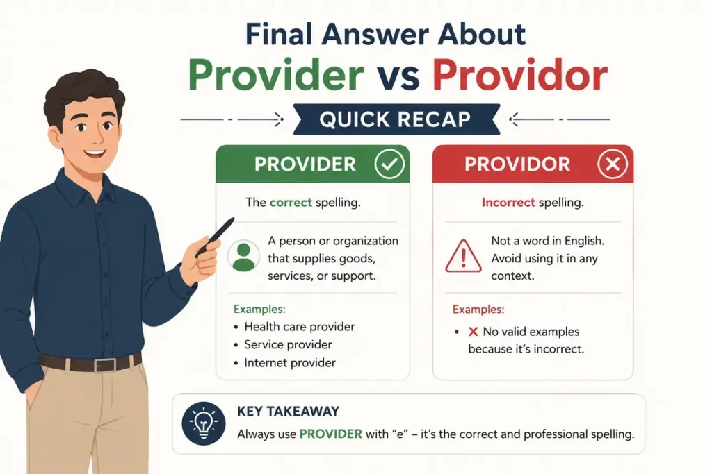Final Answer About Provider vs Providor (Quick Recap)