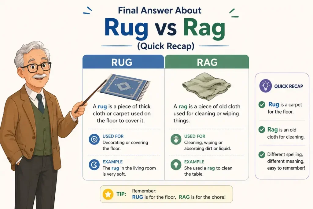Final Answer About Rug vs Rag (Quick Recap)
