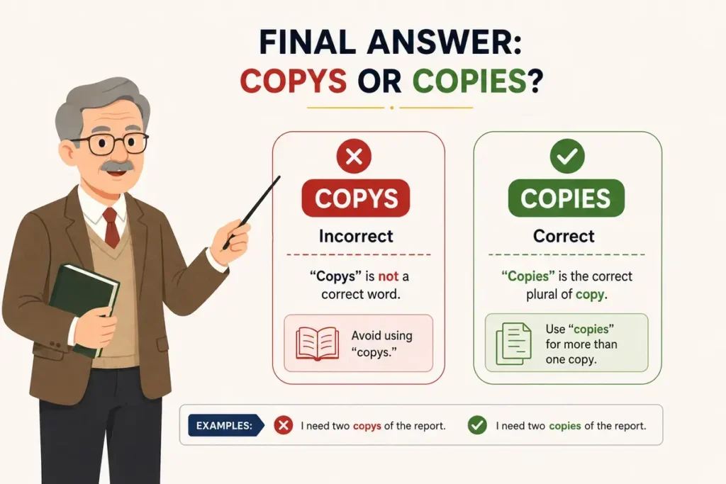 Final Answer: Copys or Copies?