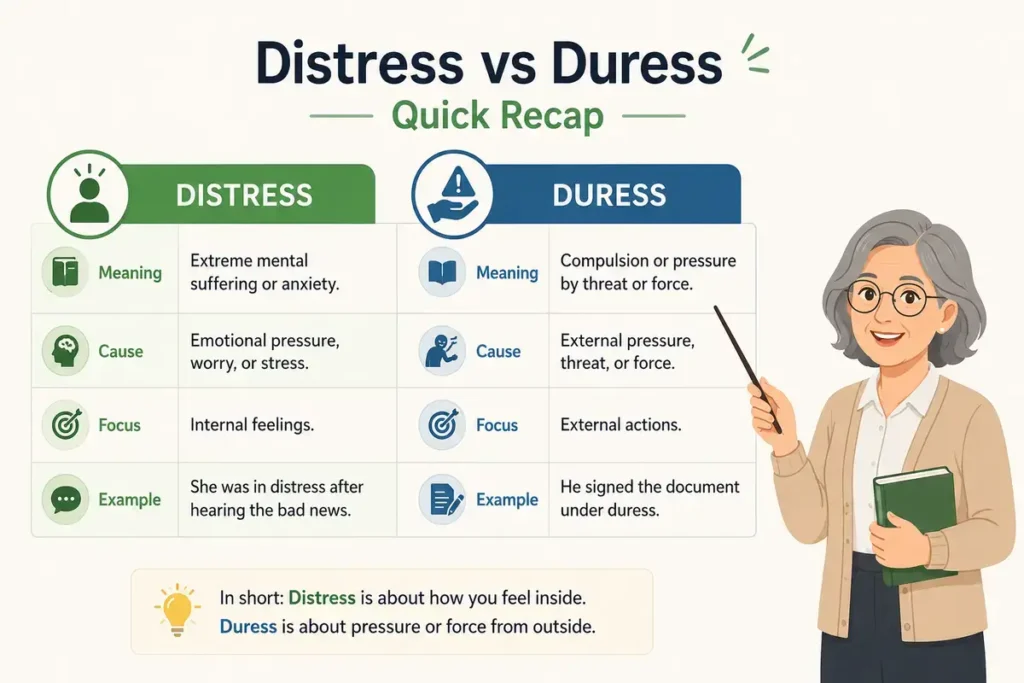 Final Answer: Distress vs Duress Quick Recap