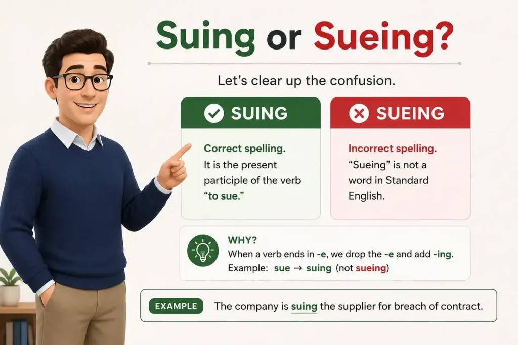 Final Answer: Suing or Sueing?