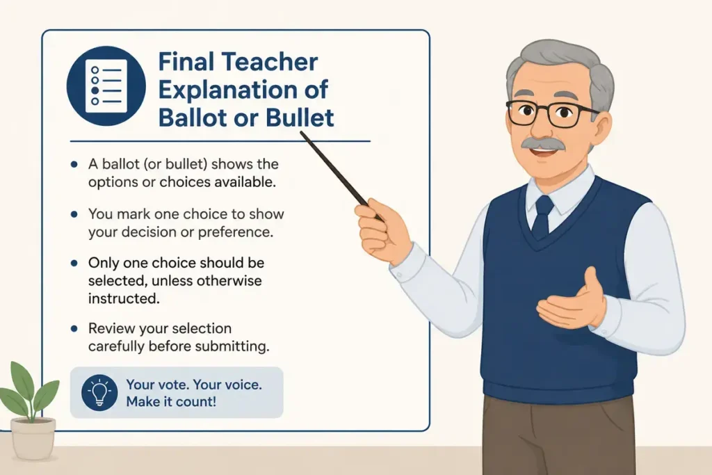 Final Teacher Explanation of Ballot or Bullet
