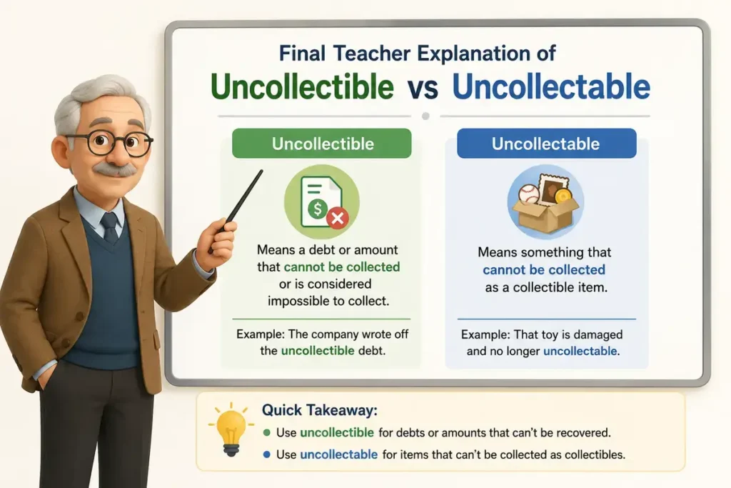 Final Teacher Explanation of Uncollectible vs Uncollectable
