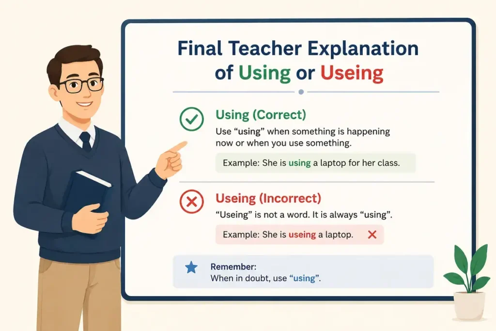 Final Teacher Explanation of Using or Useing