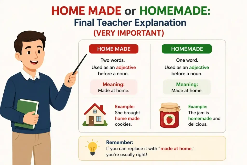 Home Made or Homemade: Final Teacher Explanation (Very Important)