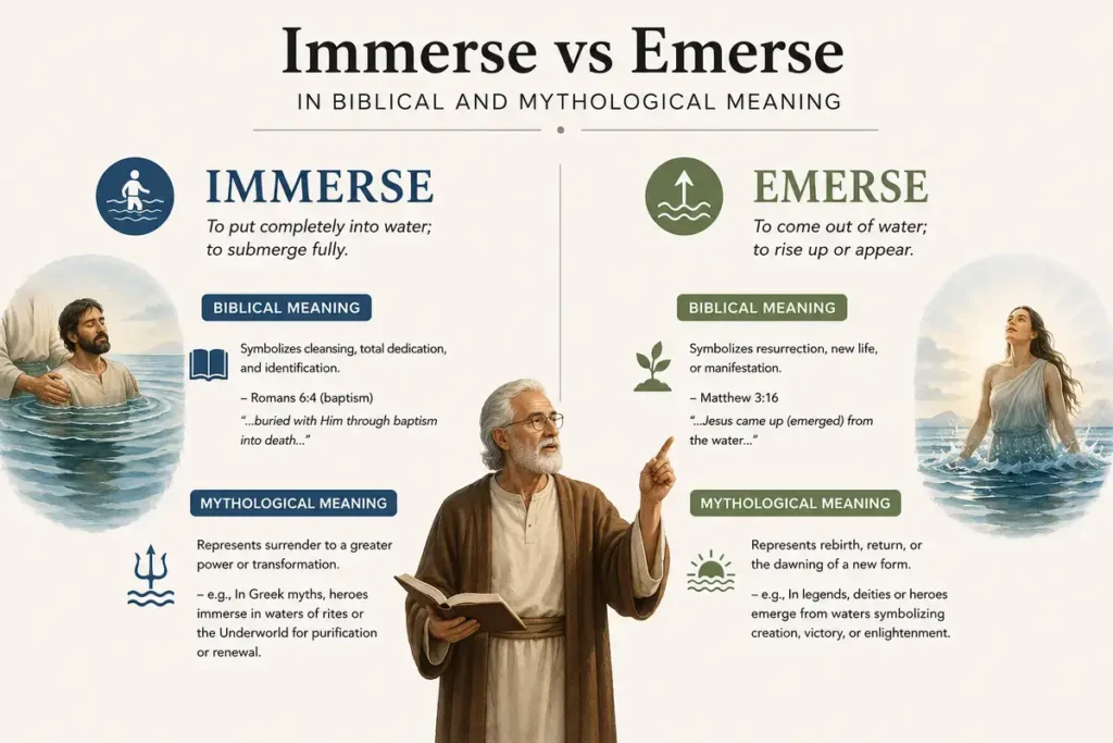 Immerse vs Emerse in Biblical and Mythological Meaning