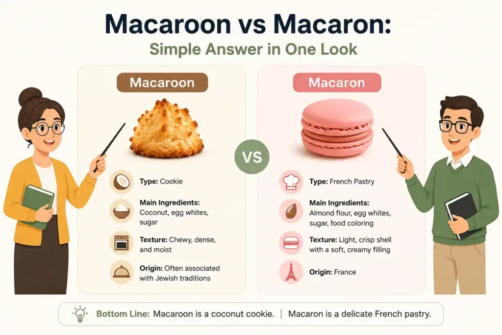 Macaroon vs Macaron: Simple Answer in One Look