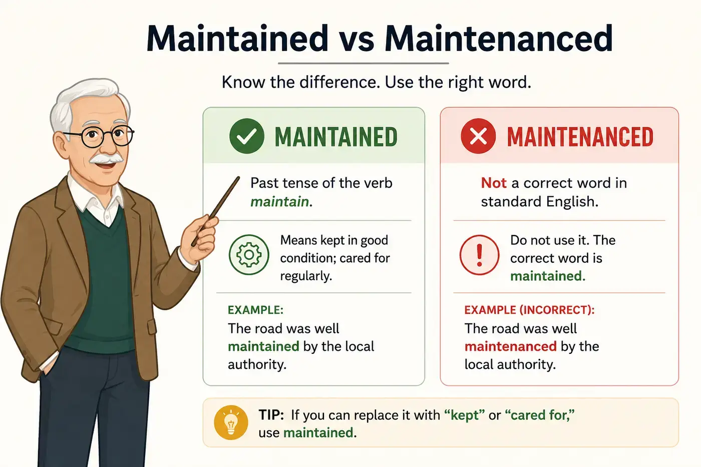 Maintained vs Maintenanced