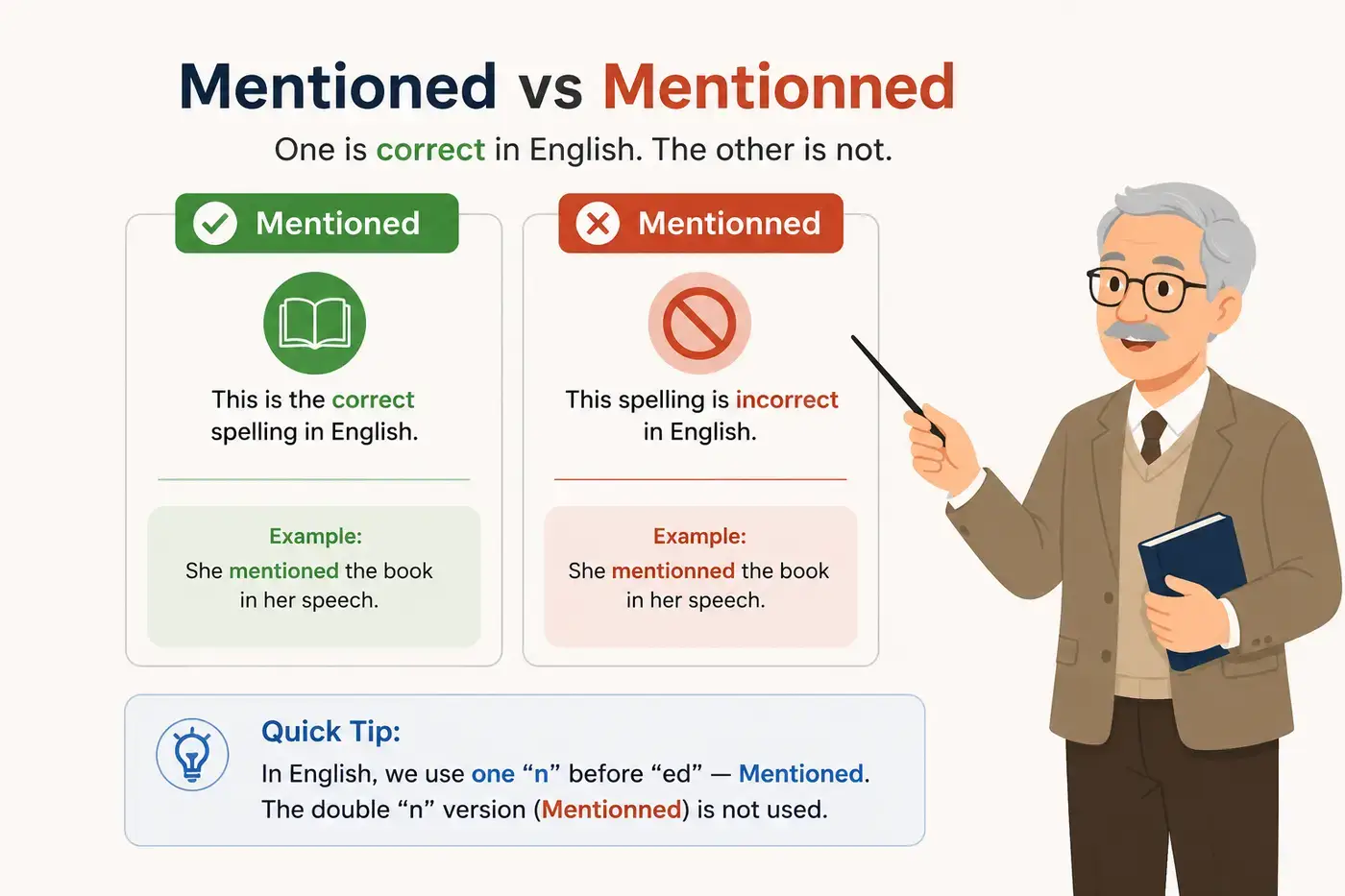 Mentioned vs Mentionned
