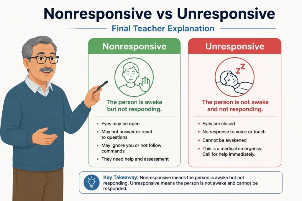 Nonresponsive vs Unresponsive Final Teacher Explanation
