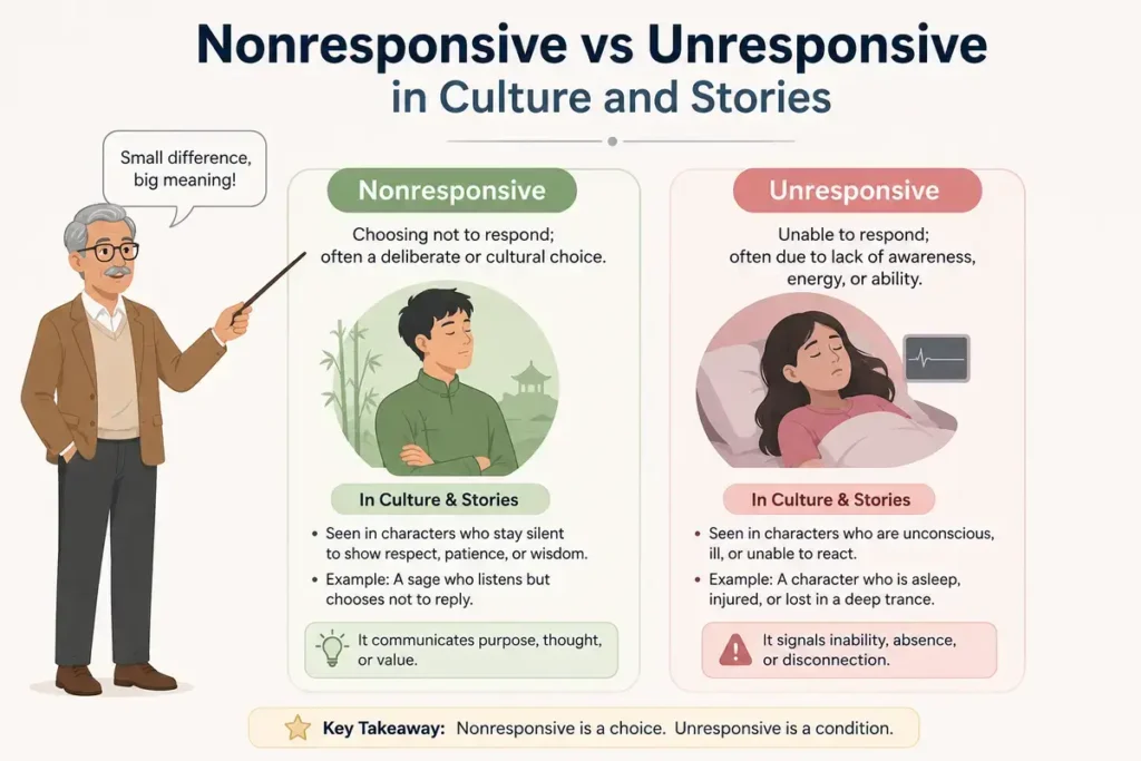 Nonresponsive vs Unresponsive in Culture and Stories