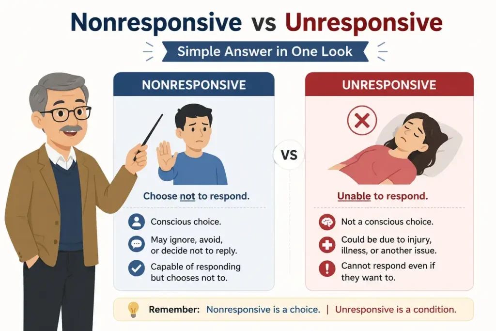 Nonresponsive vs Unresponsive: Simple Answer in One Look