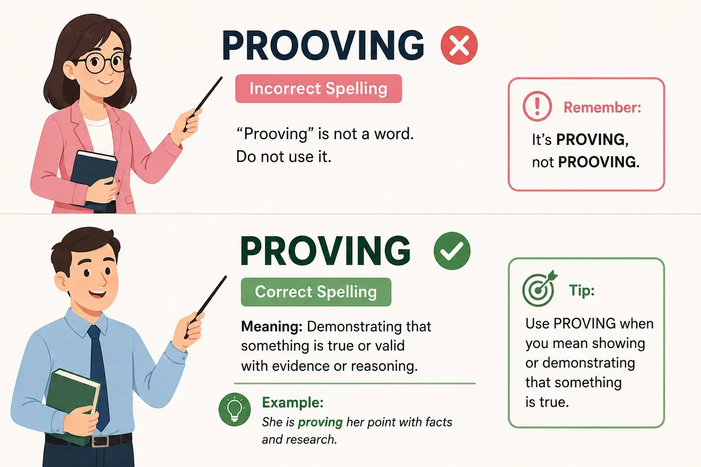 Prooving vs proving