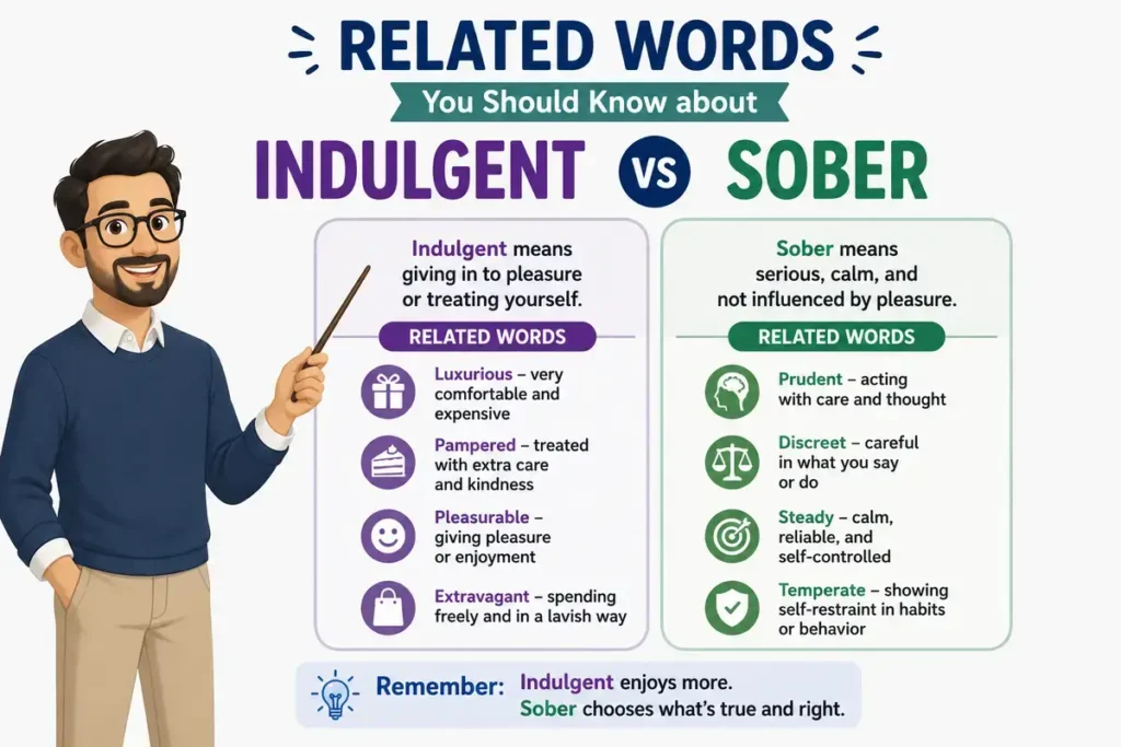 Related Words You Should Know about Indulgent vs Sober