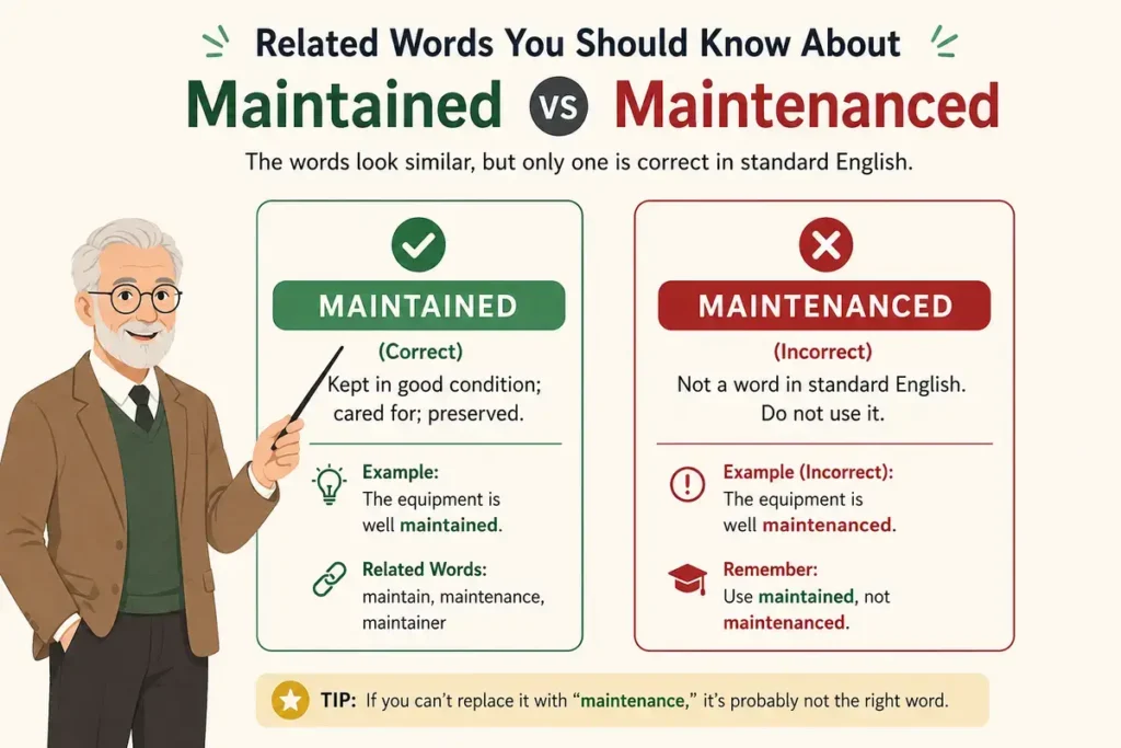 Related Words You Should Know About Maintained vs Maintenanced