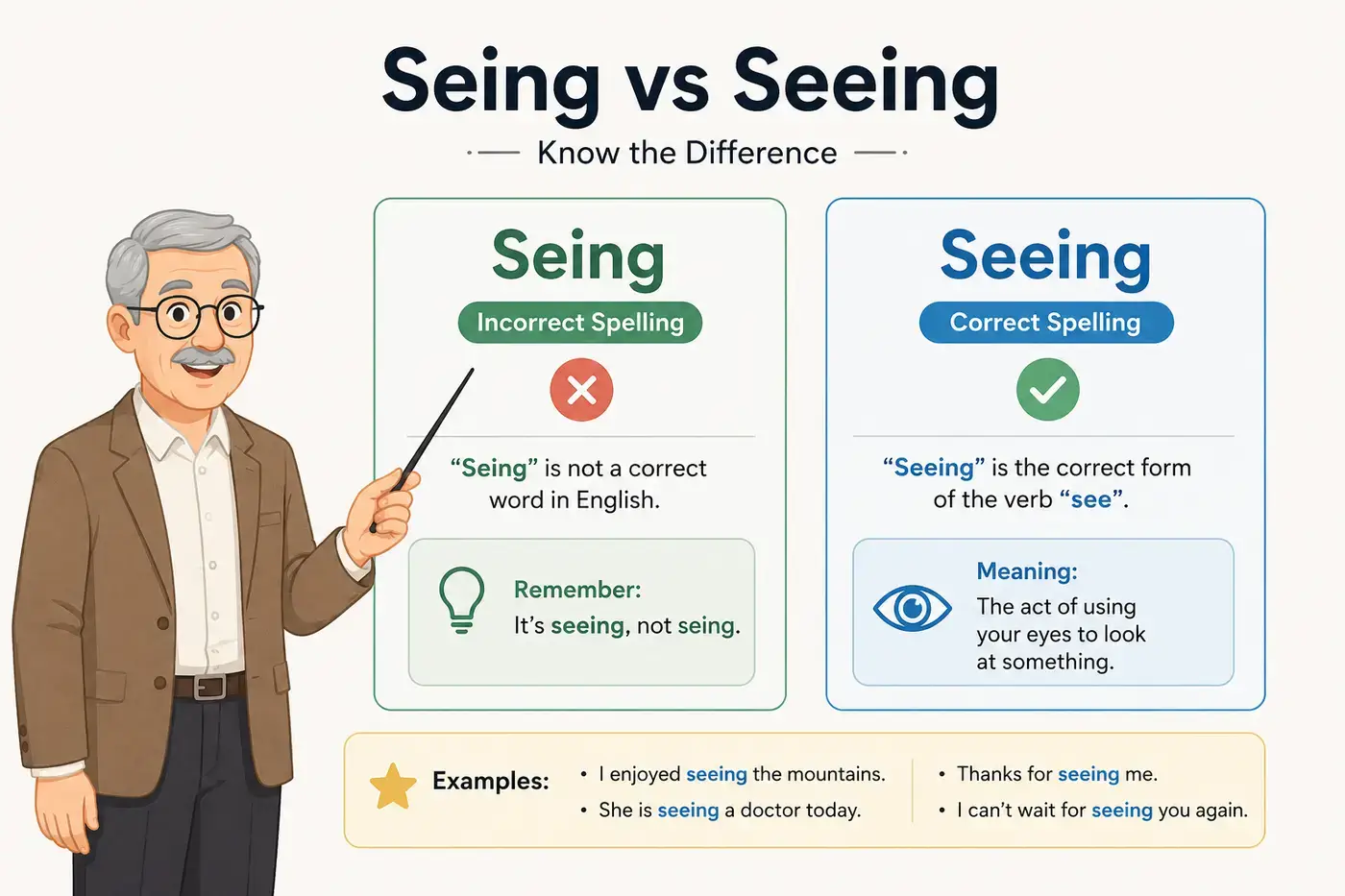 Seing vs Seeing