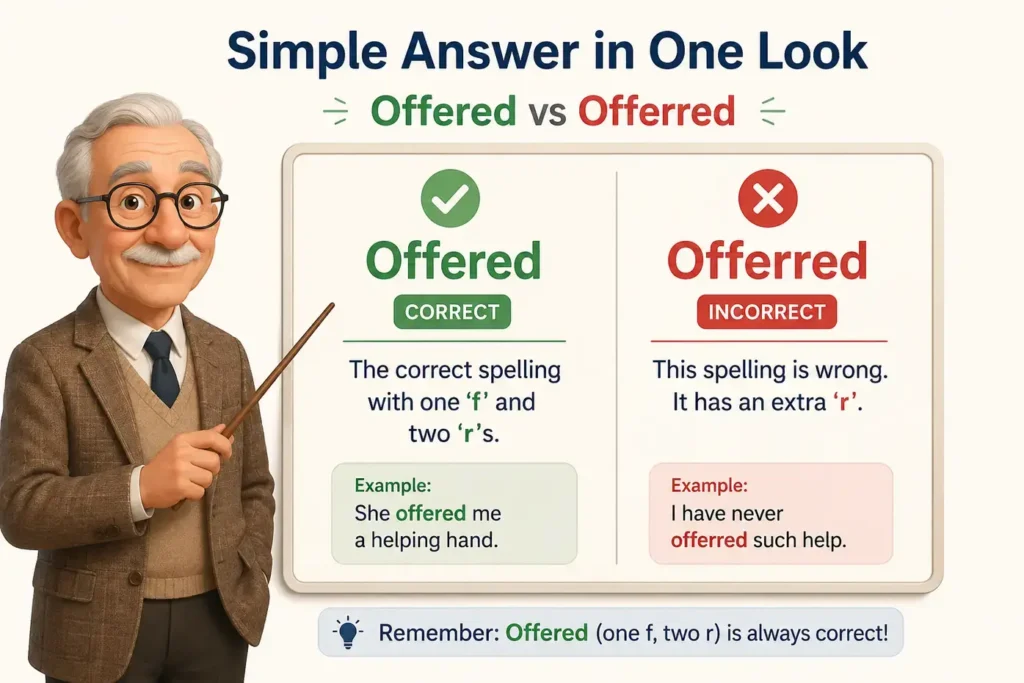 Simple Answer in One Look about Offered vs Offerred