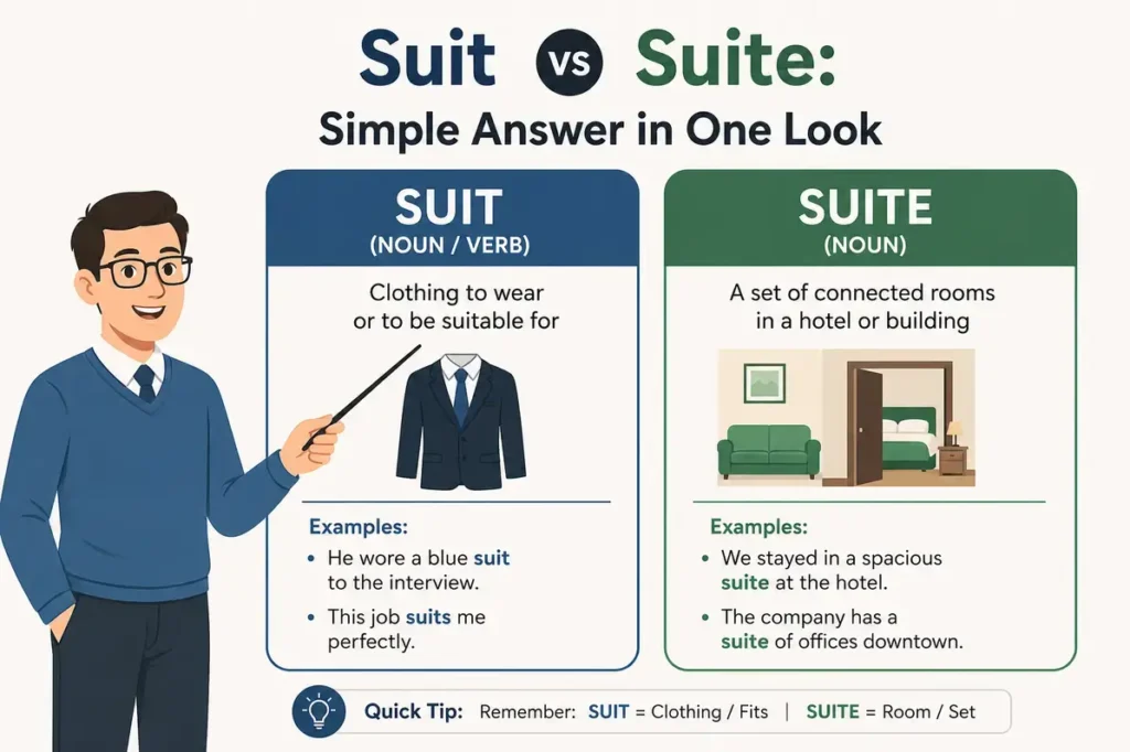 Suit vs Suite: Simple Answer in One Look