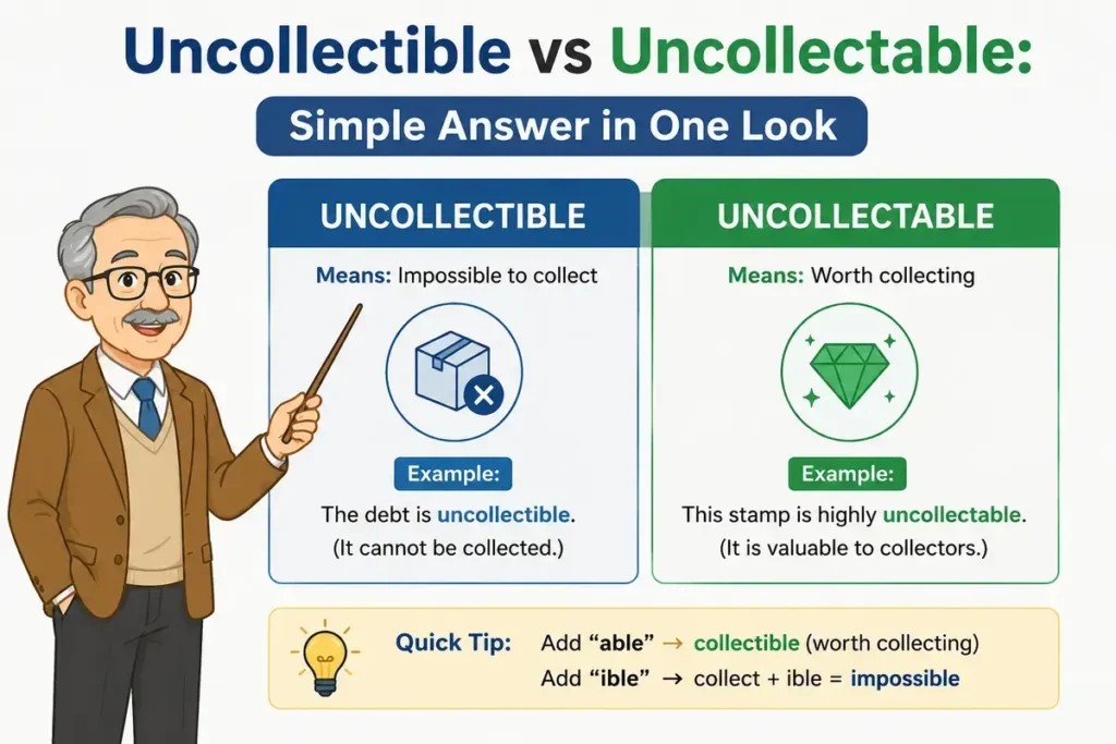 Uncollectible vs Uncollectable: Simple Answer in One Look
