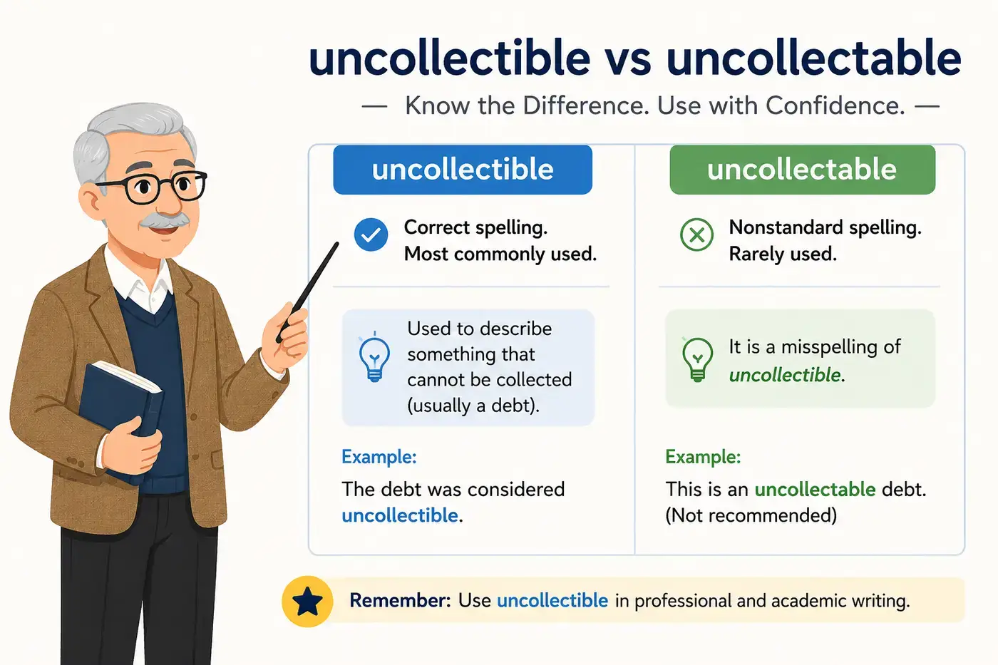 Uncollectible vs Uncollectable