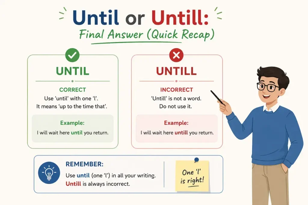 Until or Untill: Final Answer (Quick Recap)