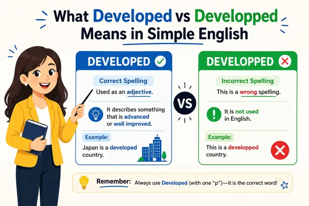 What Developed vs Developped Means in Simple English