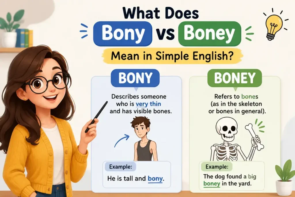 What Does Bony vs Boney Mean in Simple English?