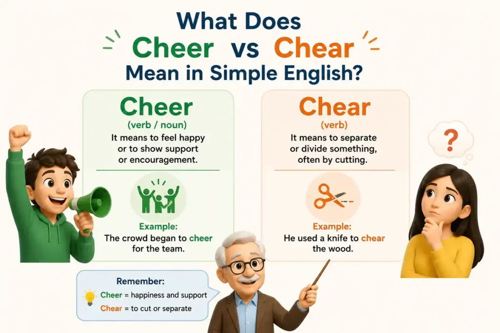 What Does Cheer vs Chear Mean in Simple English?