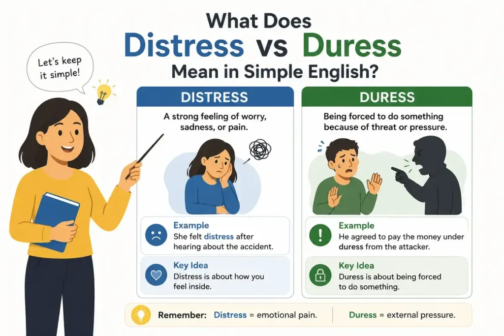 What Does Distress vs Duress Mean in Simple English?