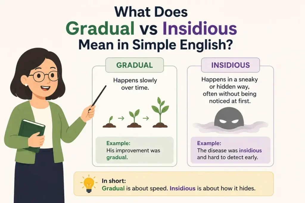 What Does Gradual vs Insidious Mean in Simple English?