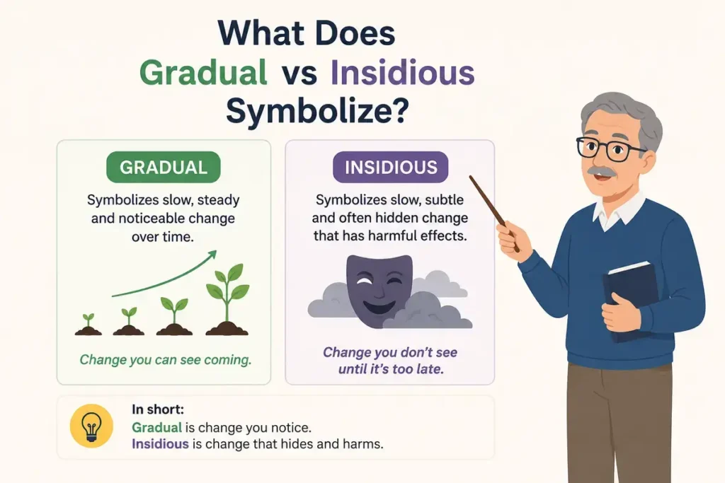 What Does Gradual vs Insidious Symbolize?
