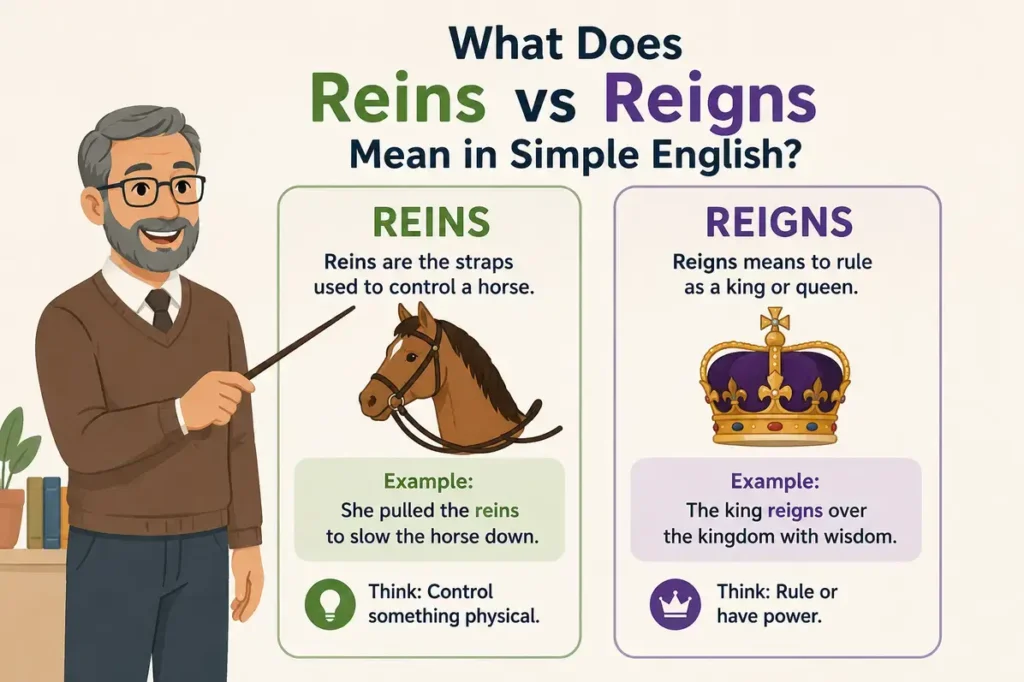 What Does Reins vs Reigns Mean in Simple English?