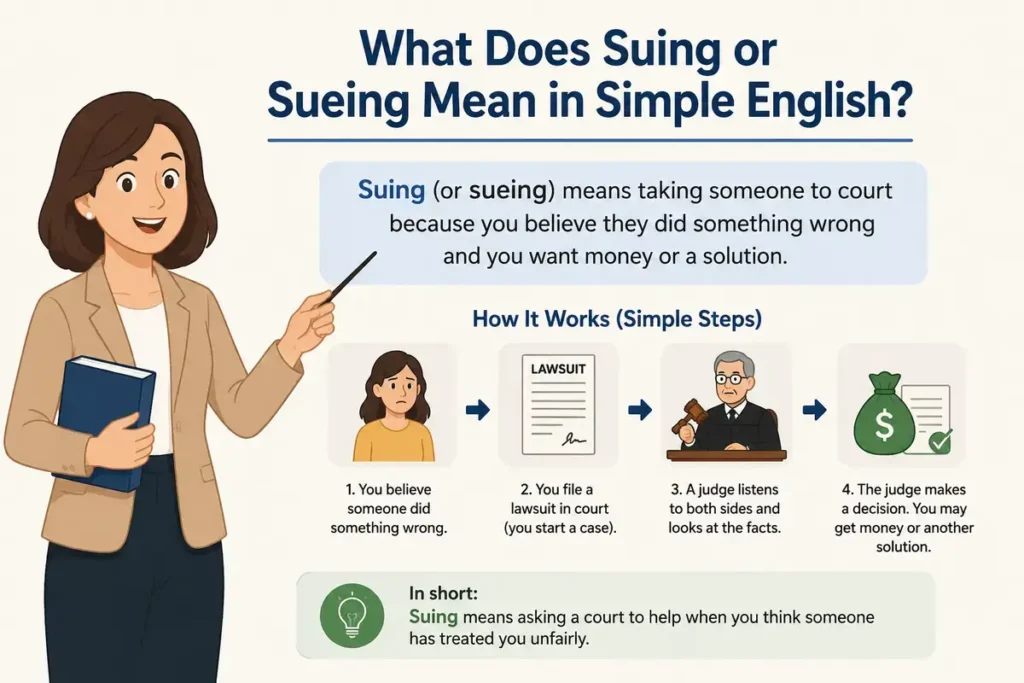 What Does Suing or Sueing Mean in Simple English?