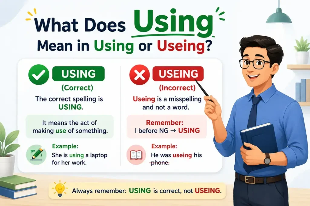What Does Using Mean in Using or Useing